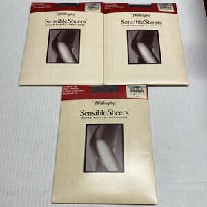 Vtg Worthington Sensible Sheers Super Shaper Pantyhose Smoke Grey & 2 Off Black
